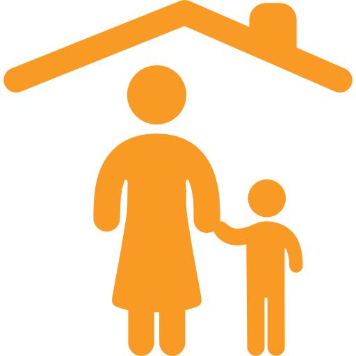 Icon of two people inside a house linking to the Adoption and Fostering section.