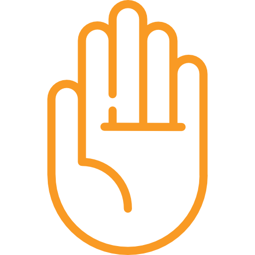 Icon of a hand linking to the domestic abuse section.