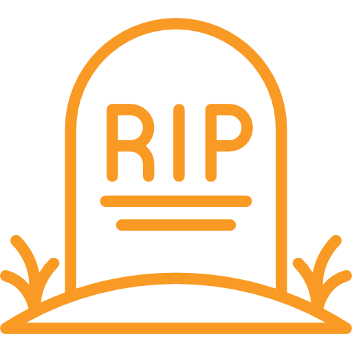 Icon of a tombstone linking to the deaths and wills section.