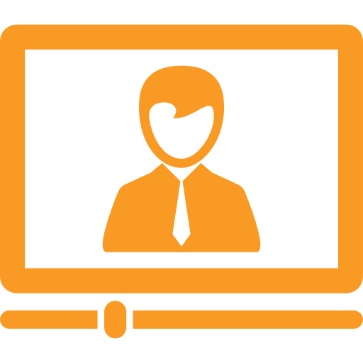Icon of a video screen linking to the training and skills section